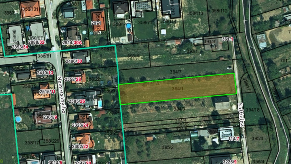Investícia pre Developerov v Šaci: Pozemok v schválenom územnom pláne pre 3 domy, rovina, slnko