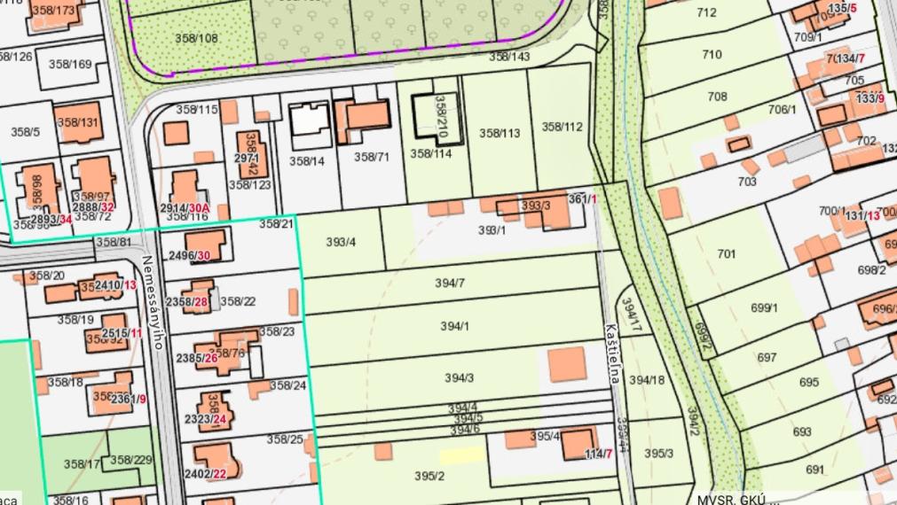 Investícia pre Developerov v Šaci: Pozemok v schválenom územnom pláne pre 3 domy, rovina, slnko