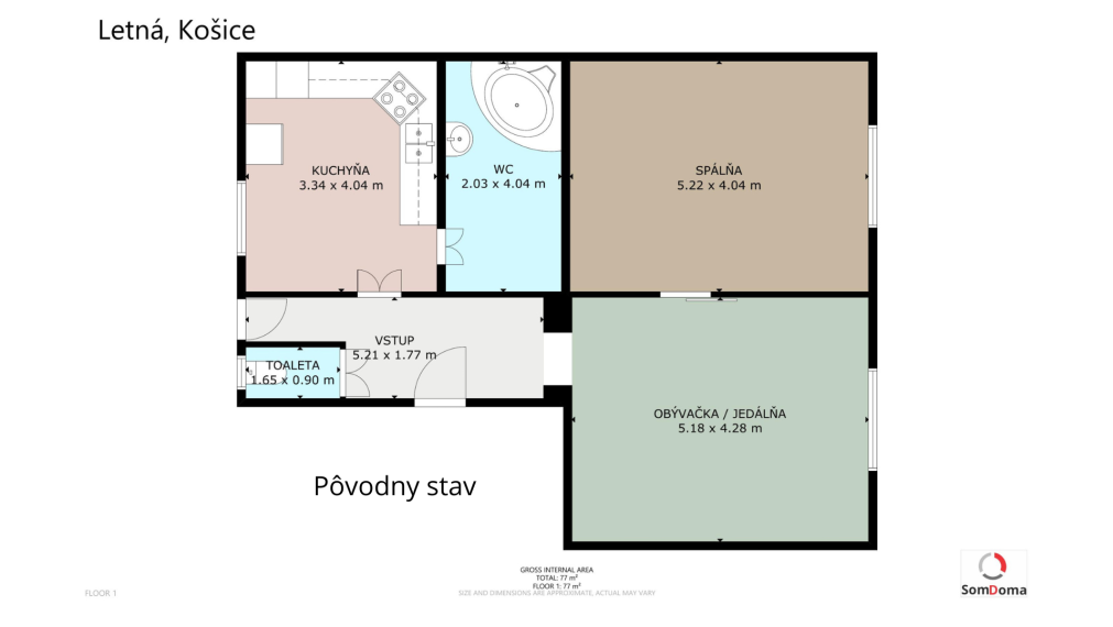 2-izbový byt 80 m² na Letnej s možnosťou 3 izieb
